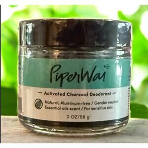 PiperWai Activated Charcoal Natural Deodorant For Sensitive Skin 2 oz NEW/SEALED